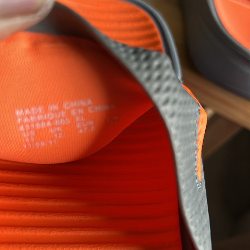 Nike Orange and Gray Slide Sandals size 13 - Picture 4 of 5